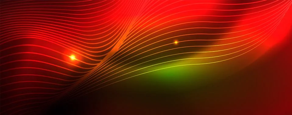Shiny neon vector wave line abstract background, motion concept Stock Illustration