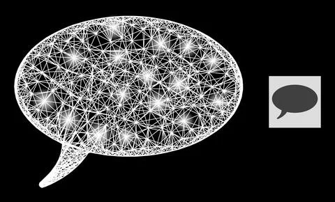 Shiny Net Mesh Message Cloud with Lightspots Stock Illustration