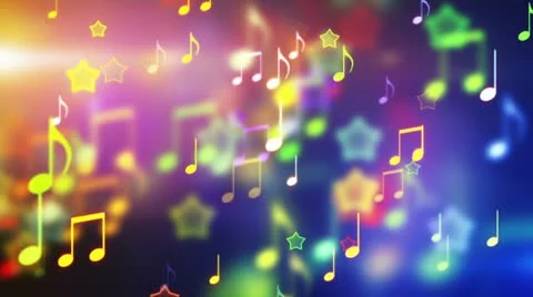 Shiny notes and stars looping party background Stock Footage 18519190