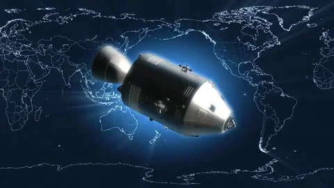 Shiny nuclear weapon slowly moving world map background Stock Footage 255886619