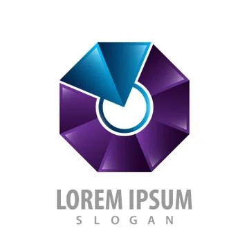 Shiny octagonal connect part logo concept design. Symbol graphic template ele Stock Illustration