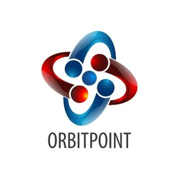 Shiny orbit point logo concept design. Symbol graphic template element Stock Illustration
