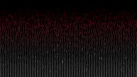 Shiny parallel lines or stripes moving wavy pattern on black background Stock Footage 296042593