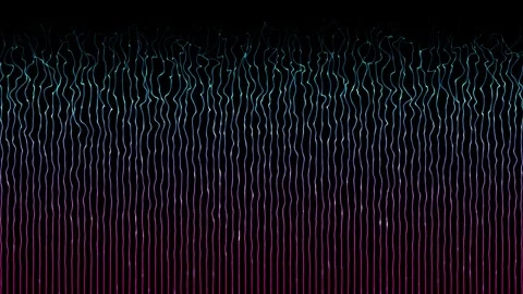 Shiny parallel lines or stripes moving wavy pattern on black background Stock Footage 296042650