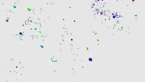 Shiny Party Confetti Falling Animation with Alpha Channel Stock Footage 337084759