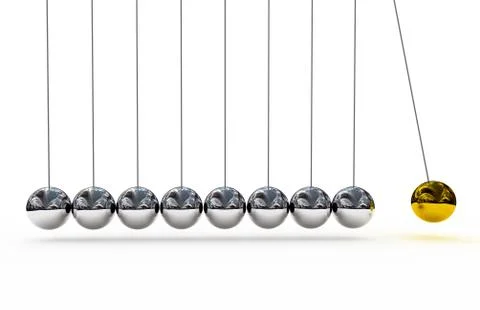 Shiny pendulums over white background Stock Illustration