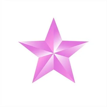 Shiny Pink 3D Star Vector Graphic Stock Illustration