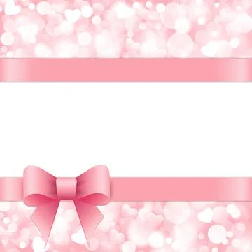 Shiny pink background with bow Stock Illustration