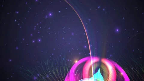 Shiny Pink Lights  Rays String Glowing Stars Space Animation Stock Footage 276918772