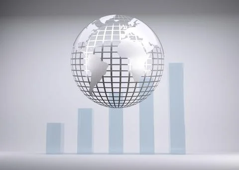 Shiny planet in front of statistic Stock Photos