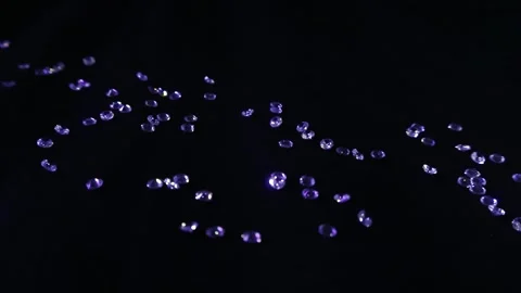 Shiny precious diamonds on black background Stock Footage 336958371