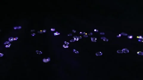 Shiny Precious Diamonds Close Up on Black Background Stock Footage 338001809