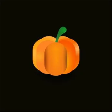 Shiny pumpkin on a dark background Stock Illustration