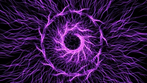 Shiny Purple Strings Waving Spherical Motion Background 動画素材 274034519