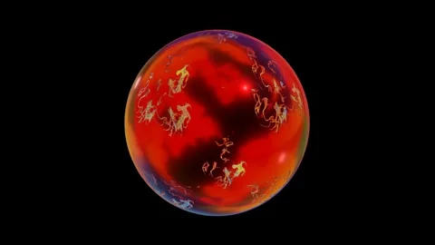 Shiny rainbow sphere rotates on a black background. looped animated background.  Video stock 165432993