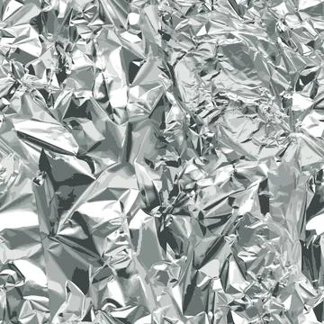 Shiny realistic foil seamless vector texture. Aluminium silver metal backgrou Stock Illustration