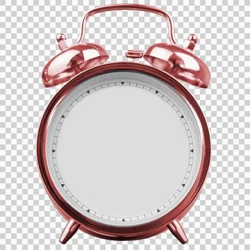 Shiny red alarm clock without clock hands 库存照片