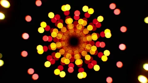 Shiny Red and Yellow Light Bokeh Particles Rotation Background 4K Stock Footage 171836147