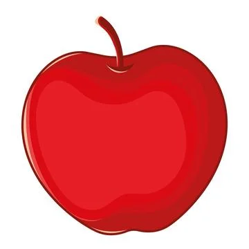 Shiny red apple with a smooth surface, Vector Stock Illustration
