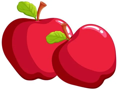 Shiny Red Apples Vector Illustration Stock Illustration