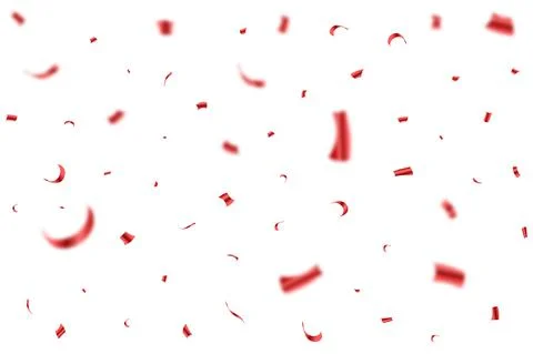Shiny red confetti falling isolated on transparent background. Festival eleme 스톡 일러스트