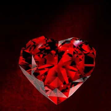 Shiny red diamond on dirt background Stock Illustration