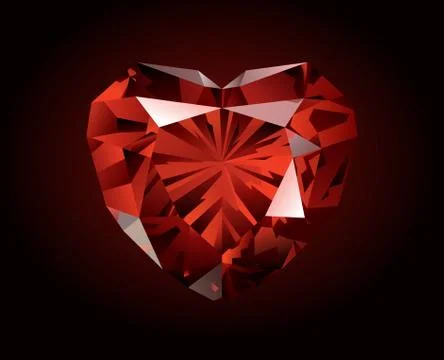 Shiny red garnet on dark background Stock Illustration