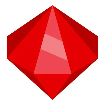 Shiny red gemstone reflecting light on white background イラスト素材