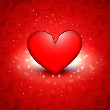 Shiny red heart Illustrazione stock