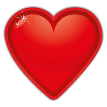 Shiny red heart sticker, vector illustration Illustration