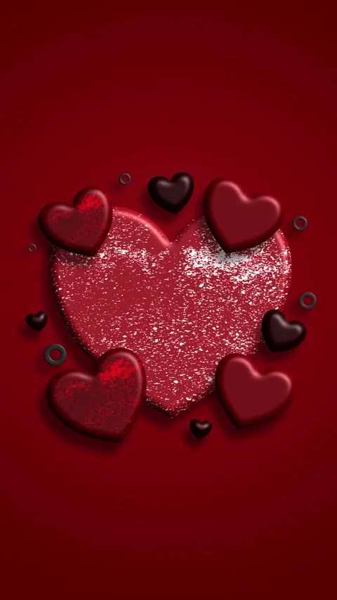 Shiny red heart valentines background with floating love elements Stock Footage 326313235