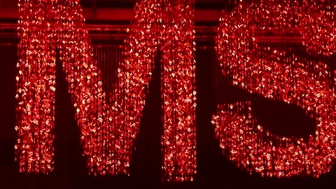 Shiny red letters from shimmering sequins Stock Footage 314819822