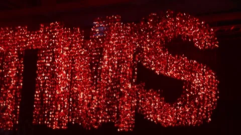 Shiny red letters from shimmering sequins Stock Footage 314819833
