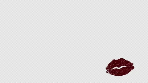 Shiny red lips appear on a transparent background. Animation of kisses with the Stock Footage 325966391