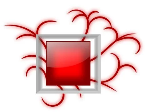 Shiny Red Message Board with Vines Stock Illustration