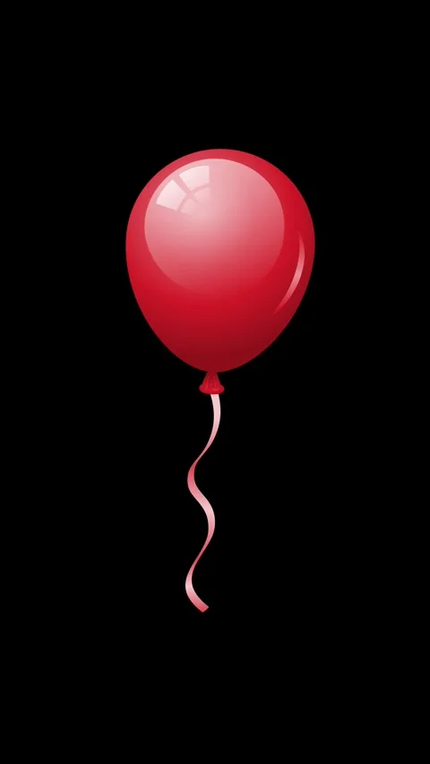 Shiny red party balloon floating seamless loop animation Stock Footage 330456133
