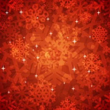 Shiny Red Snowflakes Seamless Pattern for Christmas Desing Stock Illustration