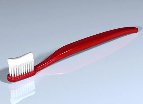 Shiny red toothbrush Illustrazione stock
