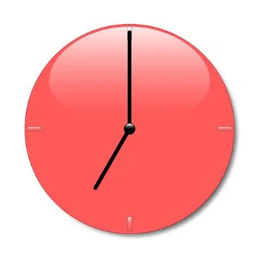Shiny red wall clock with glossy place and with black Illustrazione stock