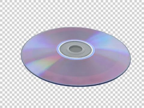 Shiny reflective compact disc isolated on transparent background Stock Photos