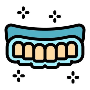 Shiny retainer protecting perfect teeth, ensuring oral hygiene Stock Illustration