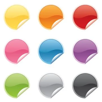 Shiny round stickers Stock Illustration