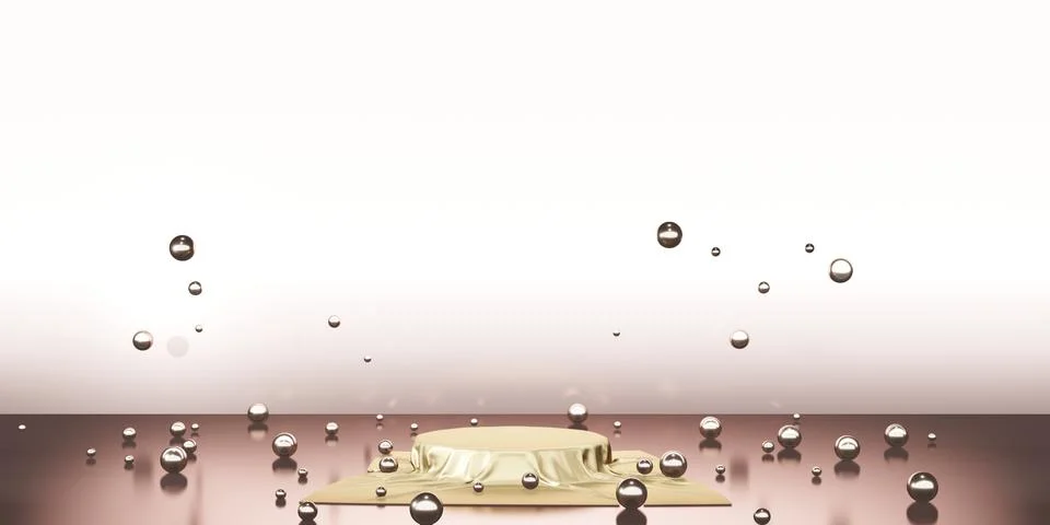 Shiny satin Elegantly placed on a podium or empty podium shelf luxury conce.. Stock Illustration