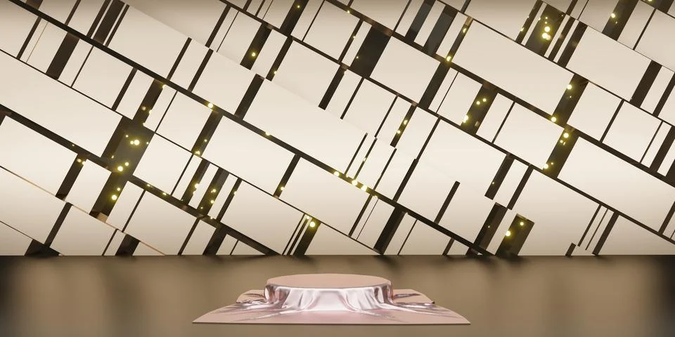 Shiny satin Elegantly placed on a podium or empty podium shelf luxury conce.. Stock Illustration