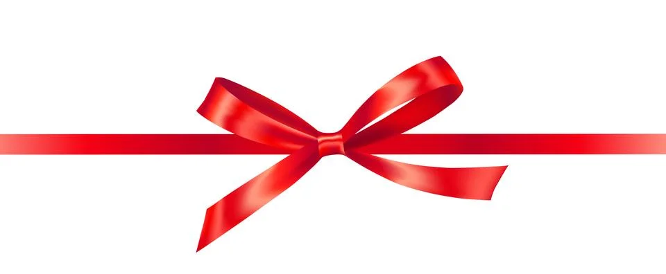 Shiny satin ribbon on white background. Vector Christmas gift, valentines day Stock Illustration