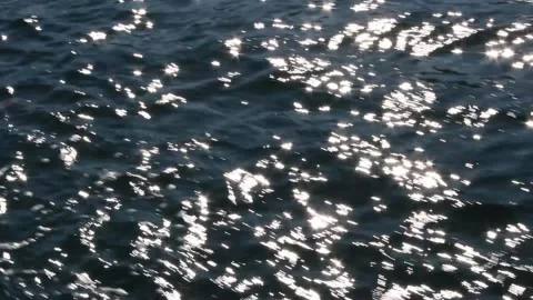 Shiny sea surface top view, sun reflections Stock-Footage 135441264
