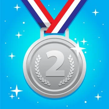 Shiny Second Place Medal Illustrazione stock