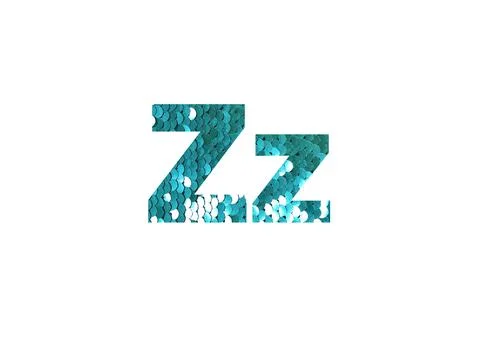 Shiny sequins background. Shot through the cut-out silhouette of the letter Z Stock Photos