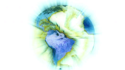 Shiny Silhouette of Earth on White Loop Background Stock Footage 65397734