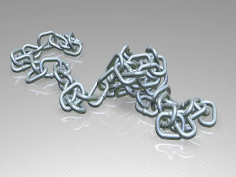 Shiny silver chain falling on floor Stock-Footage 72840222